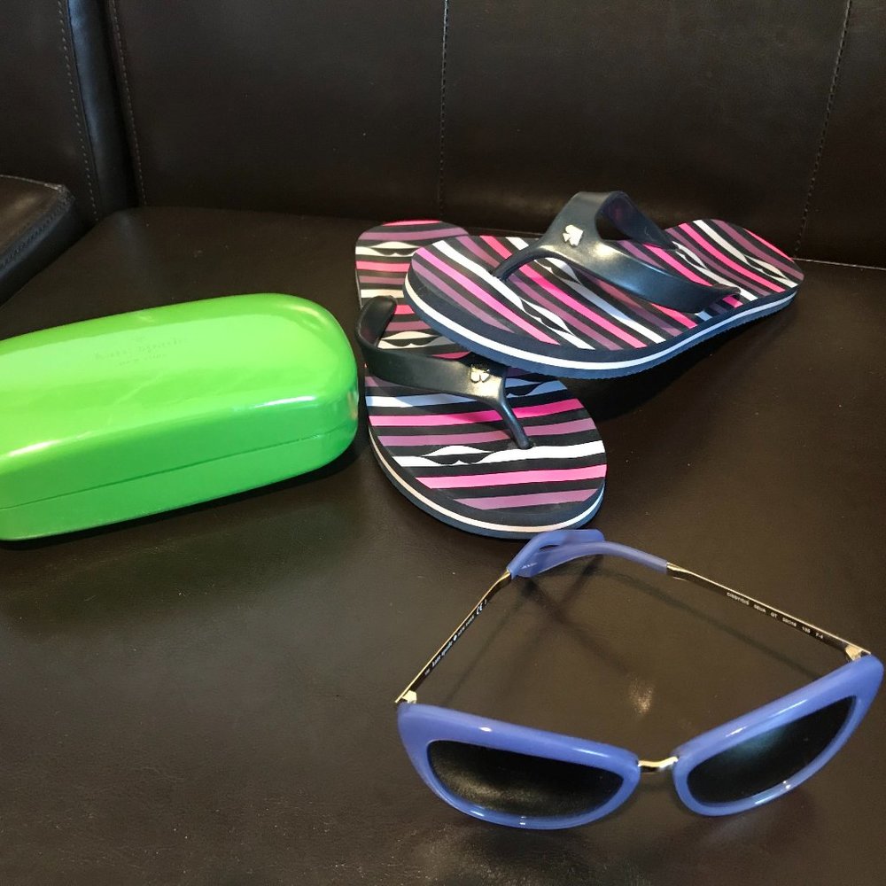 Kate Spade PURPLE Sunglasses & Kate Spade Flip Flops